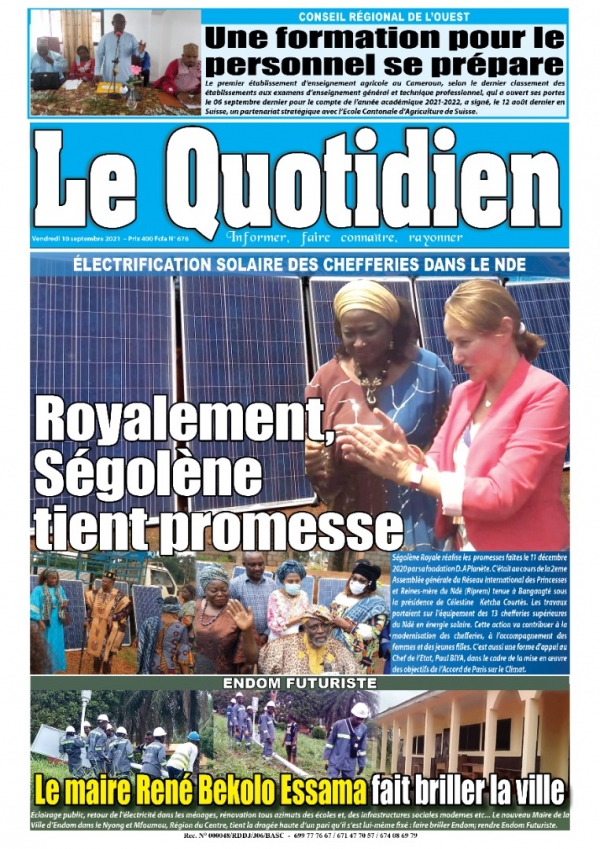 Revue de presse camerounaise sur l&#039;électrification solaire pour l&#039;éclairage de villages traditionnels